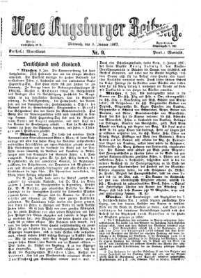 Neue Augsburger Zeitung Mittwoch 9. Januar 1867