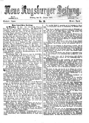 Neue Augsburger Zeitung Montag 21. Januar 1867