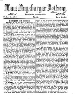Neue Augsburger Zeitung Donnerstag 31. Januar 1867