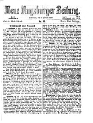 Neue Augsburger Zeitung Samstag 2. Februar 1867