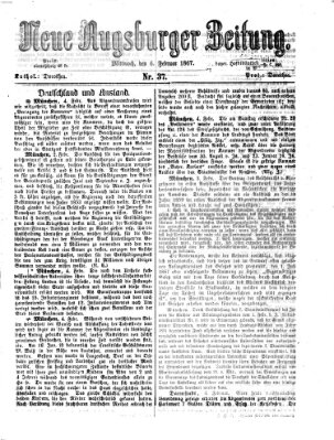 Neue Augsburger Zeitung Mittwoch 6. Februar 1867