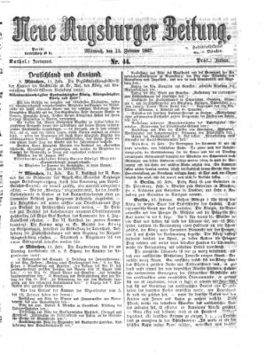 Neue Augsburger Zeitung Mittwoch 13. Februar 1867