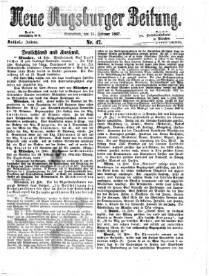 Neue Augsburger Zeitung Samstag 16. Februar 1867