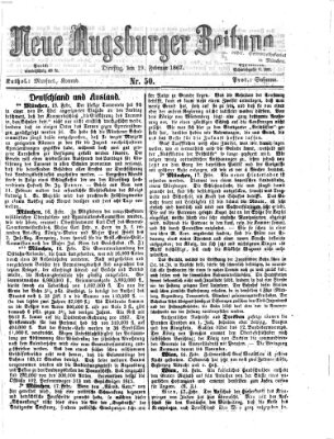 Neue Augsburger Zeitung Dienstag 19. Februar 1867