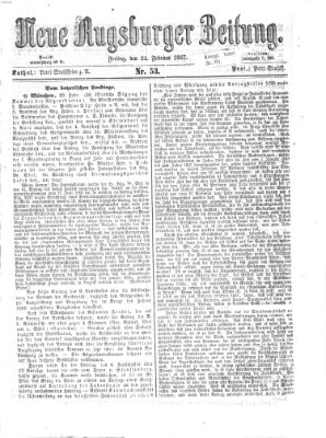 Neue Augsburger Zeitung Freitag 22. Februar 1867