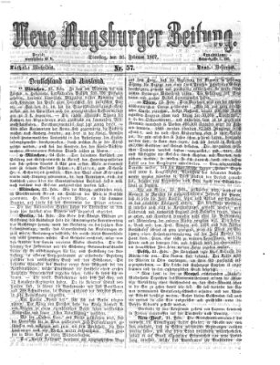 Neue Augsburger Zeitung Dienstag 26. Februar 1867