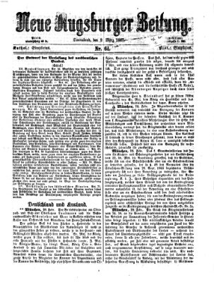 Neue Augsburger Zeitung Samstag 2. März 1867