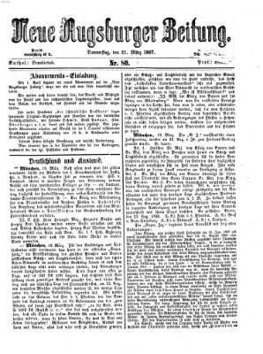 Neue Augsburger Zeitung Donnerstag 21. März 1867