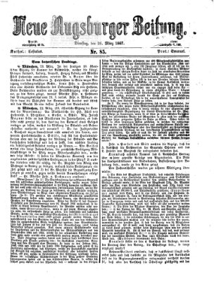 Neue Augsburger Zeitung Dienstag 26. März 1867