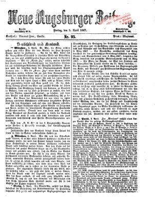 Neue Augsburger Zeitung Freitag 5. April 1867