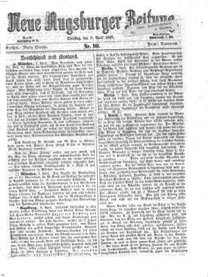 Neue Augsburger Zeitung Dienstag 9. April 1867