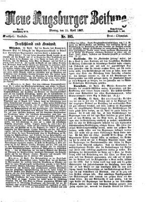 Neue Augsburger Zeitung Montag 15. April 1867