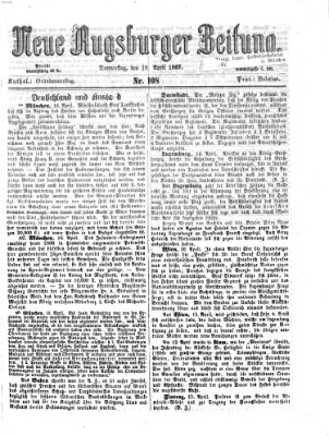 Neue Augsburger Zeitung Donnerstag 18. April 1867