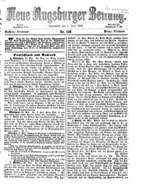 Neue Augsburger Zeitung Samstag 1. Juni 1867