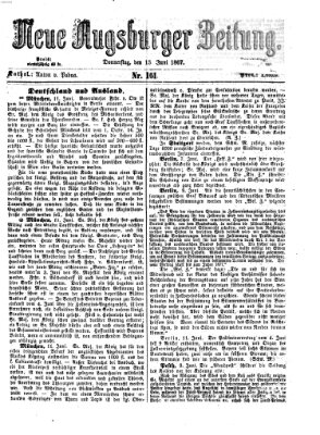 Neue Augsburger Zeitung Donnerstag 13. Juni 1867