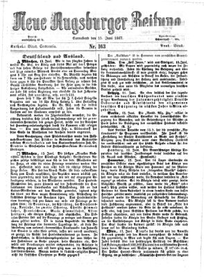 Neue Augsburger Zeitung Samstag 15. Juni 1867