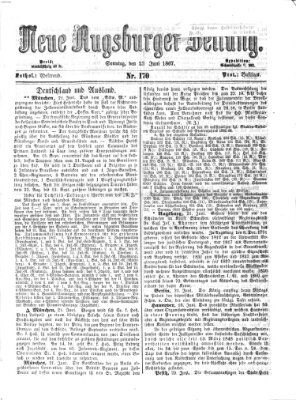 Neue Augsburger Zeitung Sonntag 23. Juni 1867