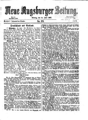 Neue Augsburger Zeitung Montag 24. Juni 1867