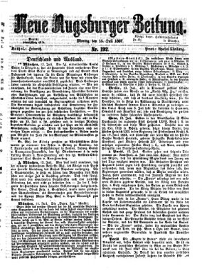 Neue Augsburger Zeitung Montag 15. Juli 1867