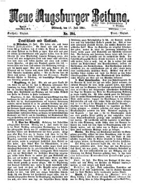 Neue Augsburger Zeitung Mittwoch 17. Juli 1867