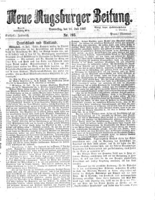 Neue Augsburger Zeitung Donnerstag 18. Juli 1867