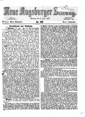 Neue Augsburger Zeitung Montag 22. Juli 1867