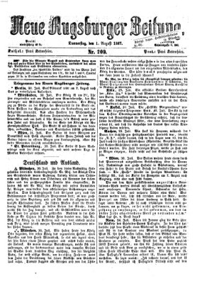 Neue Augsburger Zeitung Donnerstag 1. August 1867