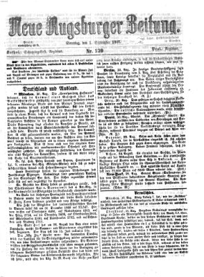 Neue Augsburger Zeitung Sonntag 1. September 1867