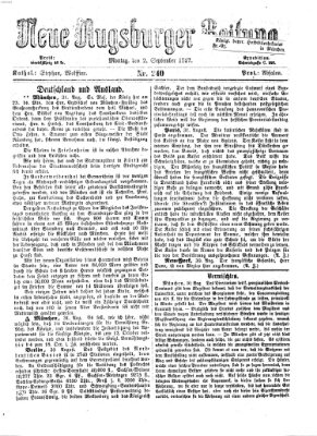 Neue Augsburger Zeitung Montag 2. September 1867