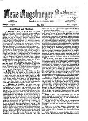 Neue Augsburger Zeitung Samstag 7. September 1867