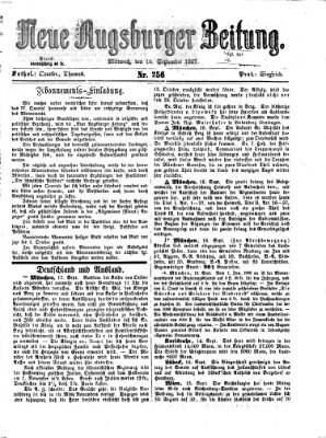 Neue Augsburger Zeitung Mittwoch 18. September 1867