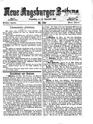 Neue Augsburger Zeitung Donnerstag 26. September 1867