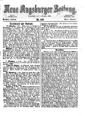 Neue Augsburger Zeitung Samstag 5. Oktober 1867