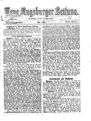 Neue Augsburger Zeitung Donnerstag 24. Oktober 1867