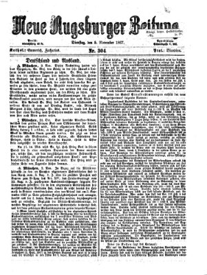 Neue Augsburger Zeitung Dienstag 5. November 1867