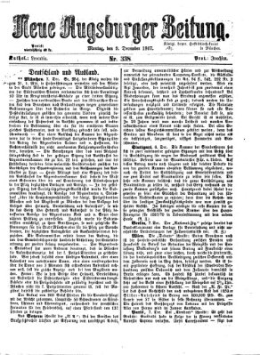 Neue Augsburger Zeitung Montag 9. Dezember 1867