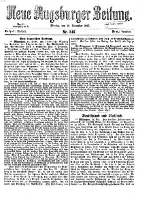 Neue Augsburger Zeitung Montag 16. Dezember 1867