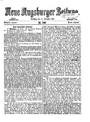 Neue Augsburger Zeitung Dienstag 17. Dezember 1867