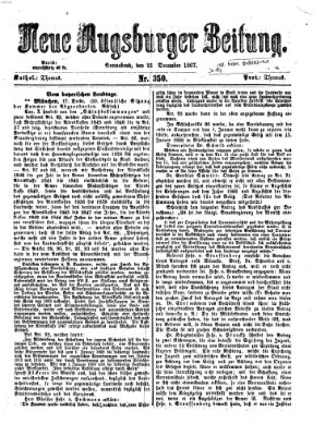 Neue Augsburger Zeitung Samstag 21. Dezember 1867