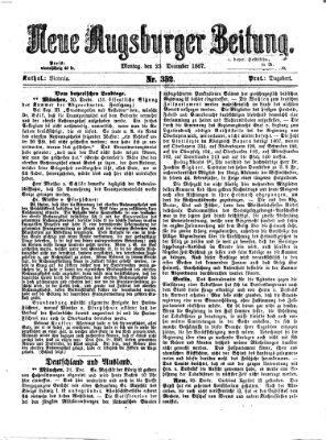 Neue Augsburger Zeitung Montag 23. Dezember 1867