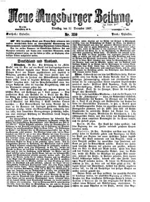 Neue Augsburger Zeitung Dienstag 31. Dezember 1867