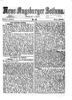 Neue Augsburger Zeitung Montag 13. Januar 1868