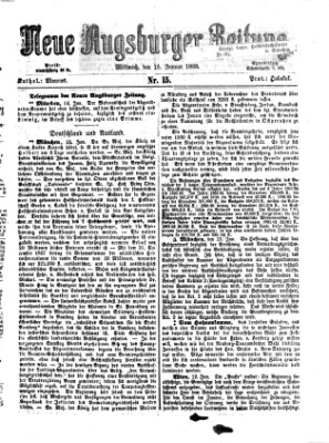 Neue Augsburger Zeitung Mittwoch 15. Januar 1868