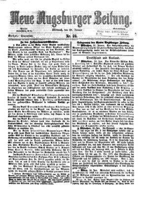 Neue Augsburger Zeitung Mittwoch 22. Januar 1868