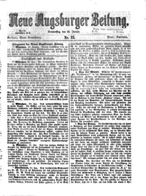 Neue Augsburger Zeitung Donnerstag 23. Januar 1868