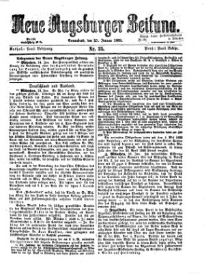 Neue Augsburger Zeitung Samstag 25. Januar 1868