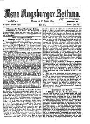 Neue Augsburger Zeitung Montag 27. Januar 1868