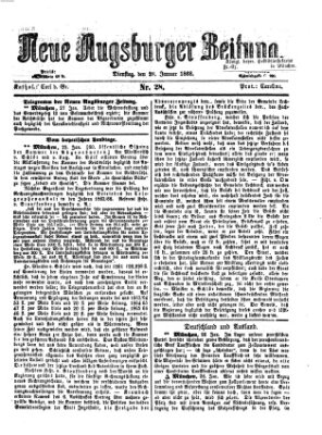 Neue Augsburger Zeitung Dienstag 28. Januar 1868