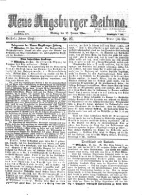 Neue Augsburger Zeitung Montag 27. Januar 1868