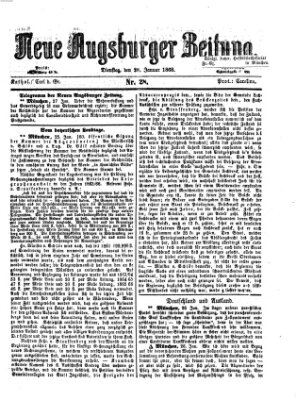 Neue Augsburger Zeitung Dienstag 28. Januar 1868